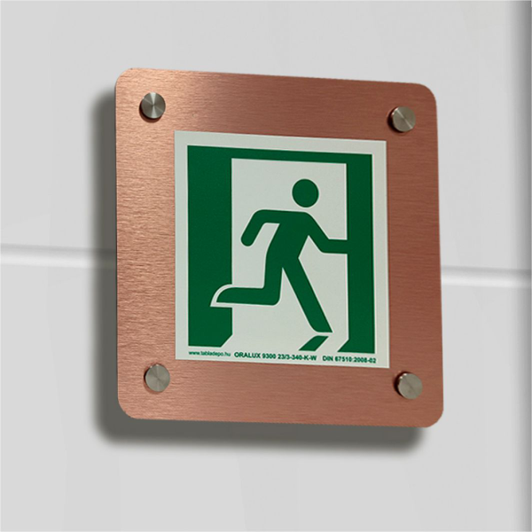 design menekülési útvonal tábla
