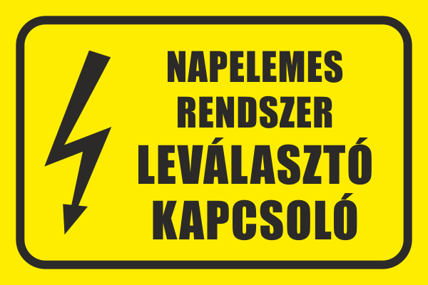 napelemes rendszer leválasztó kapcsoló
