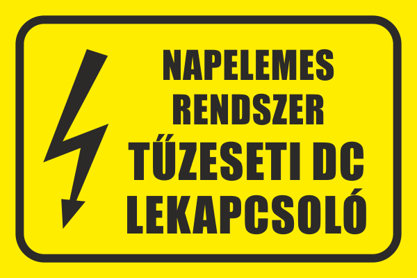 napelemes rendszer tűzeseti dc lekapcsoló