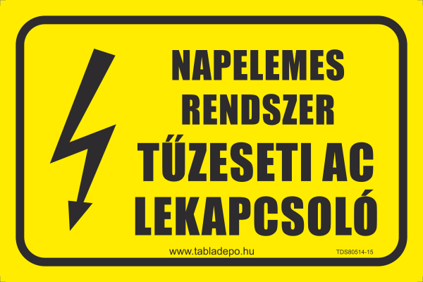 napelemes rendszer tűzeseti ac lekapcsoló